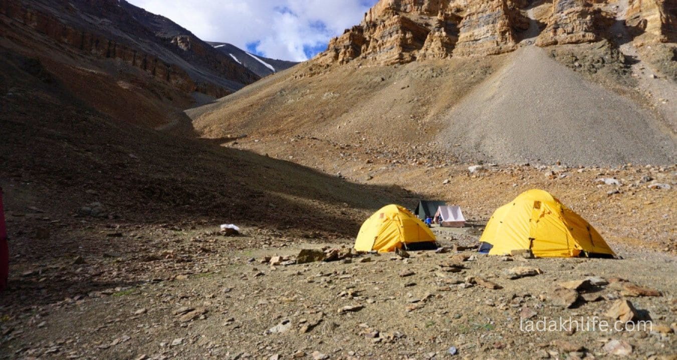 Historic Basgo fortress ruins overlooking Indus Valley in Ladakh