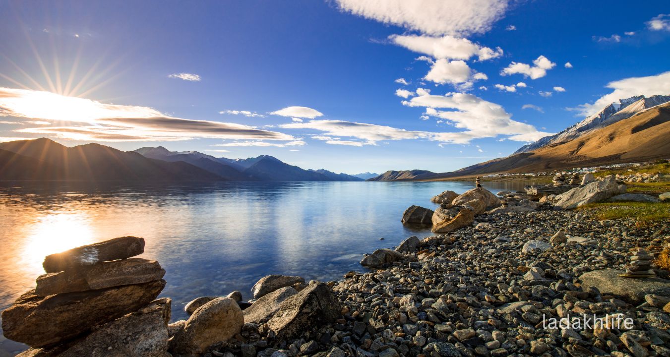 Pangong Tso crystal blue lake Ladakh landscape