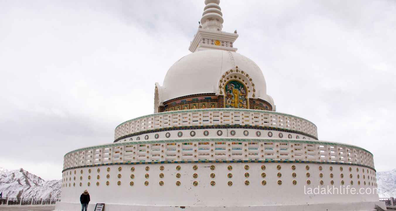 Leh City aerial view from Shanti Stupa