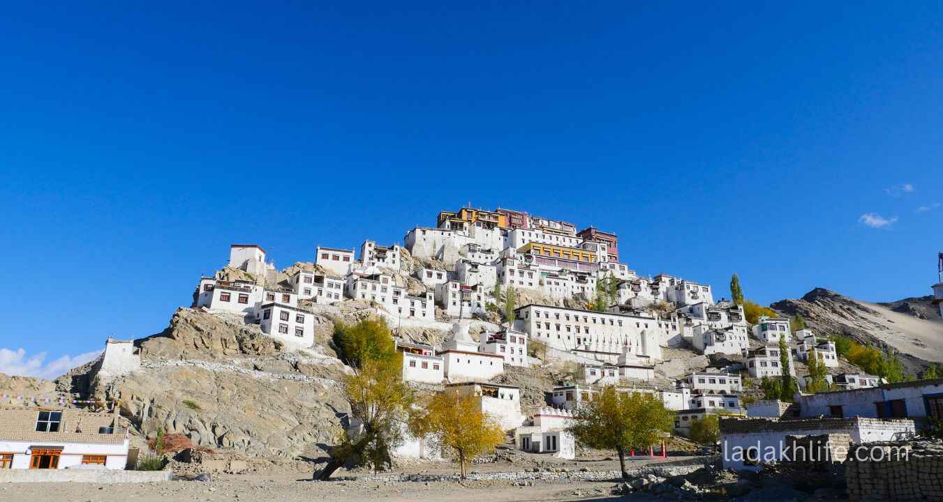 Scenic view of Bardan Monastery Ladakh surrounded by Himalayan peaks and peaceful landscape