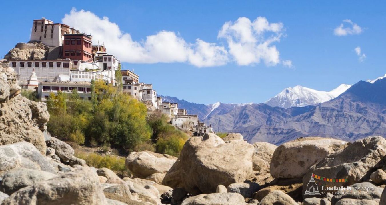 Thiksey Monastery panoramic view in Ladakh hilltop